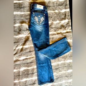Miss Me bling blue jeans, size 29, excellent condition.